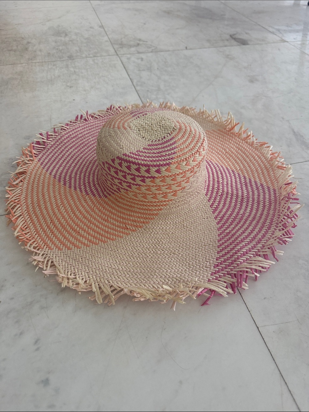 Laundry by Shelli Segal Colorblock Wide Brim Straw Sun Hat Beach One Size